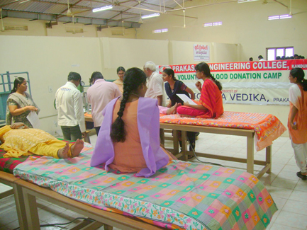 Blood donation camp at Prakasam Engineering College